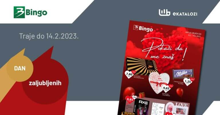 BINGO katalog Valentinovo FEBRUAR 2023. Akcija traje od 8.2. do 14.2.2023.