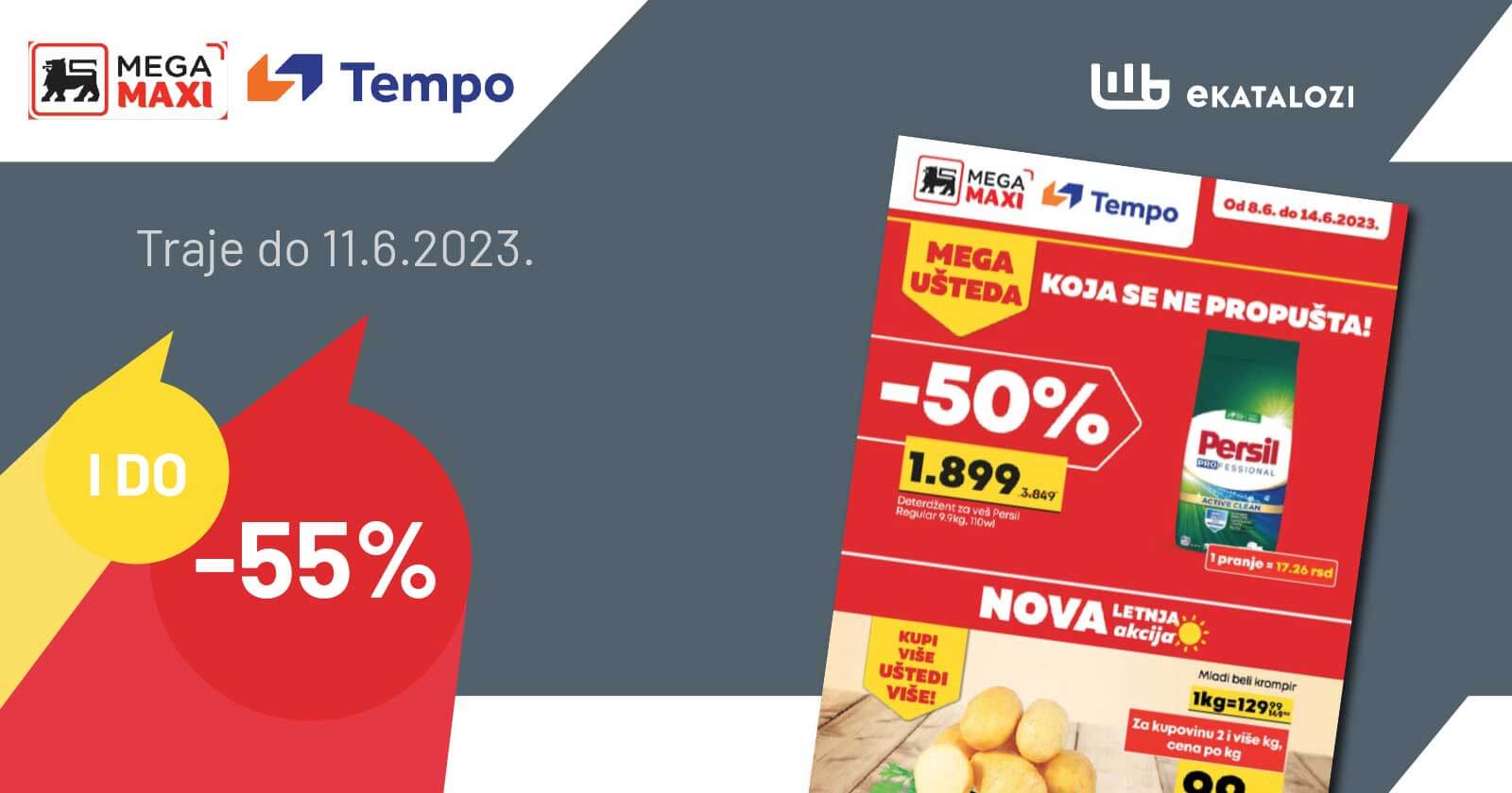 TEMPO i MEGA MAXI katalog JUN 2023. Akcija traje do 14.6.2023.