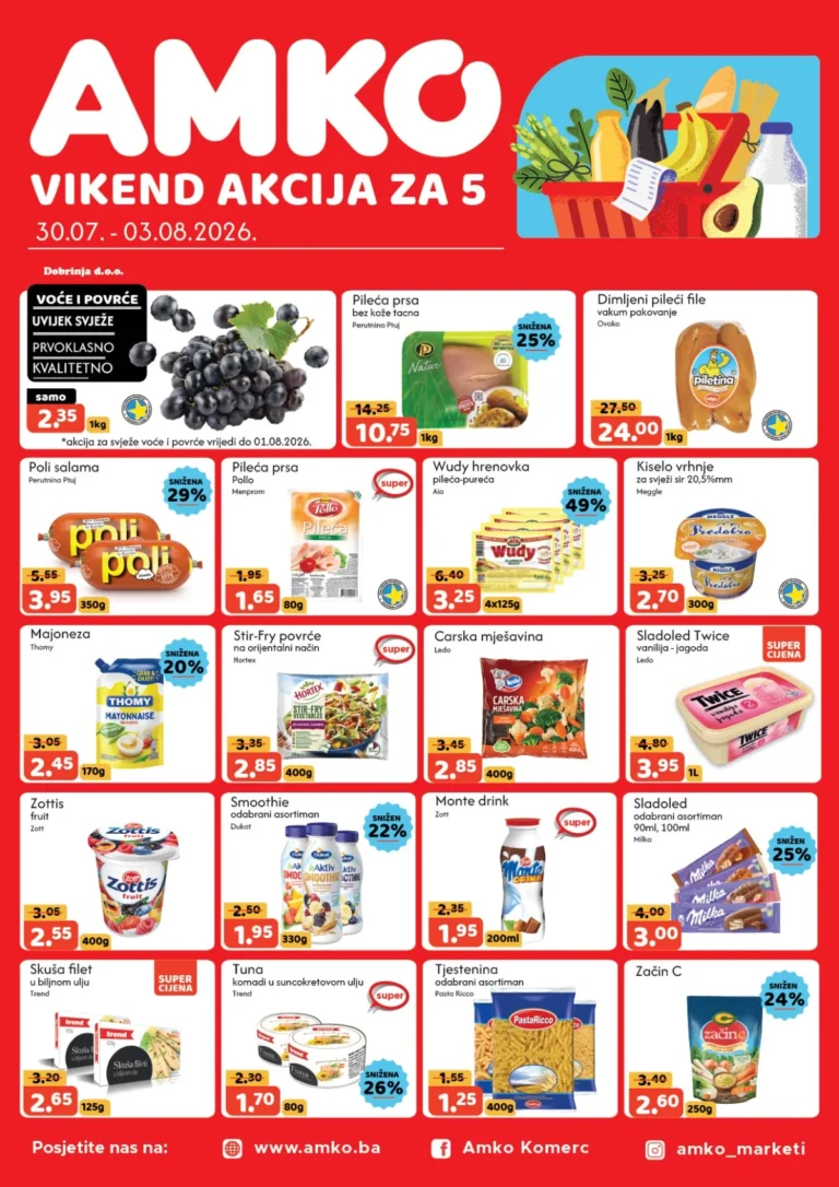 Amko katalog akcija strana 1 – važi od 30.7. do 3.8.2026.
