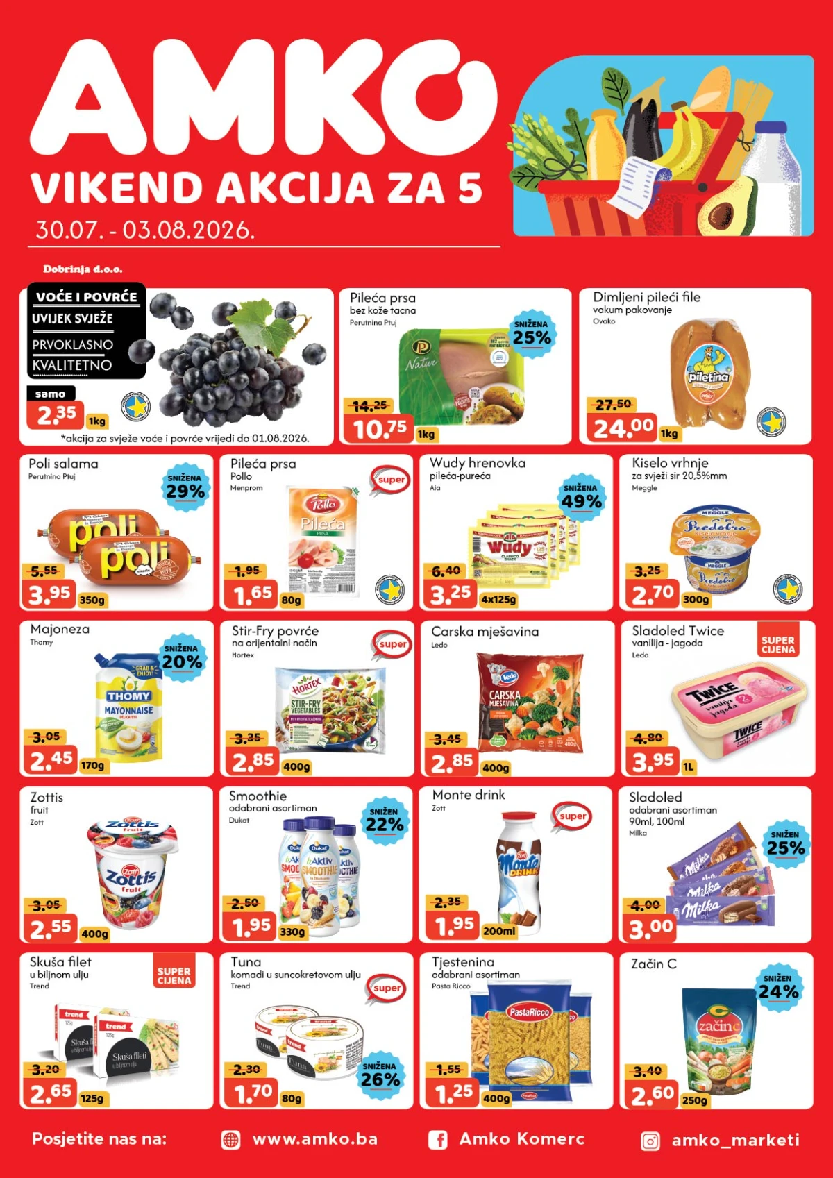 Amko katalog akcija strana 1 – važi od 30.7. do 3.8.2026.