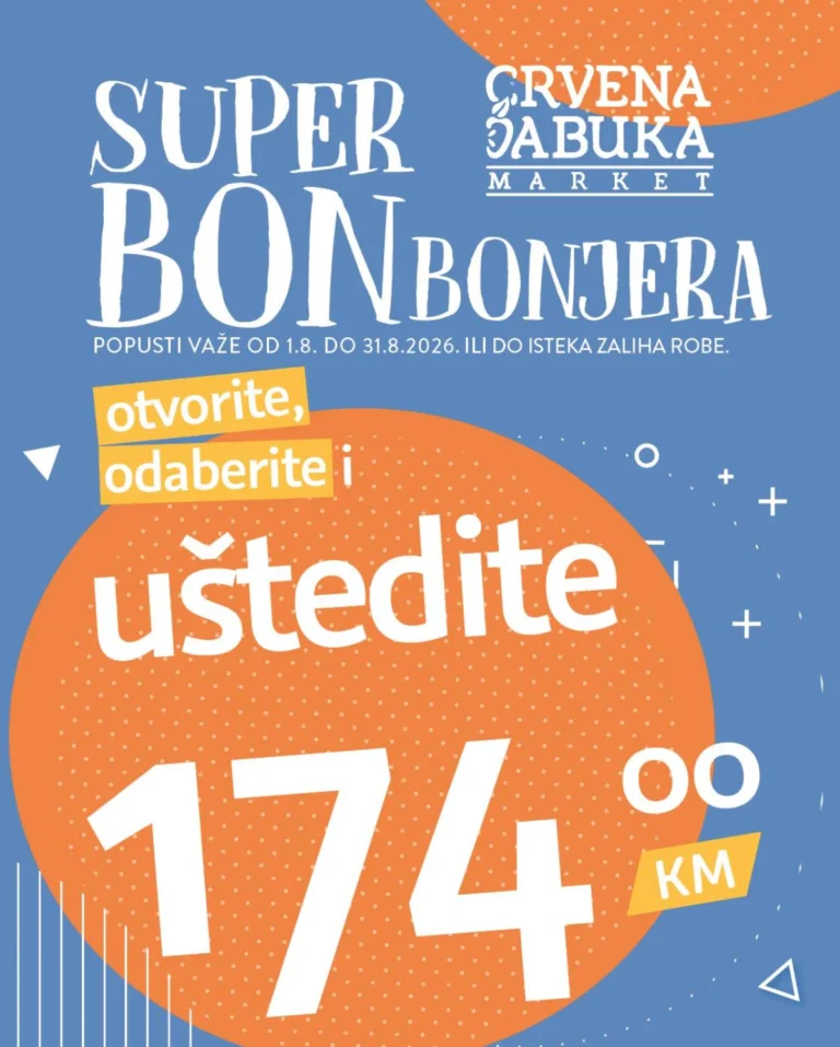 Crvena jabuka katalog akcija strana 1 – važi od 1.8. do 31.8.2026.