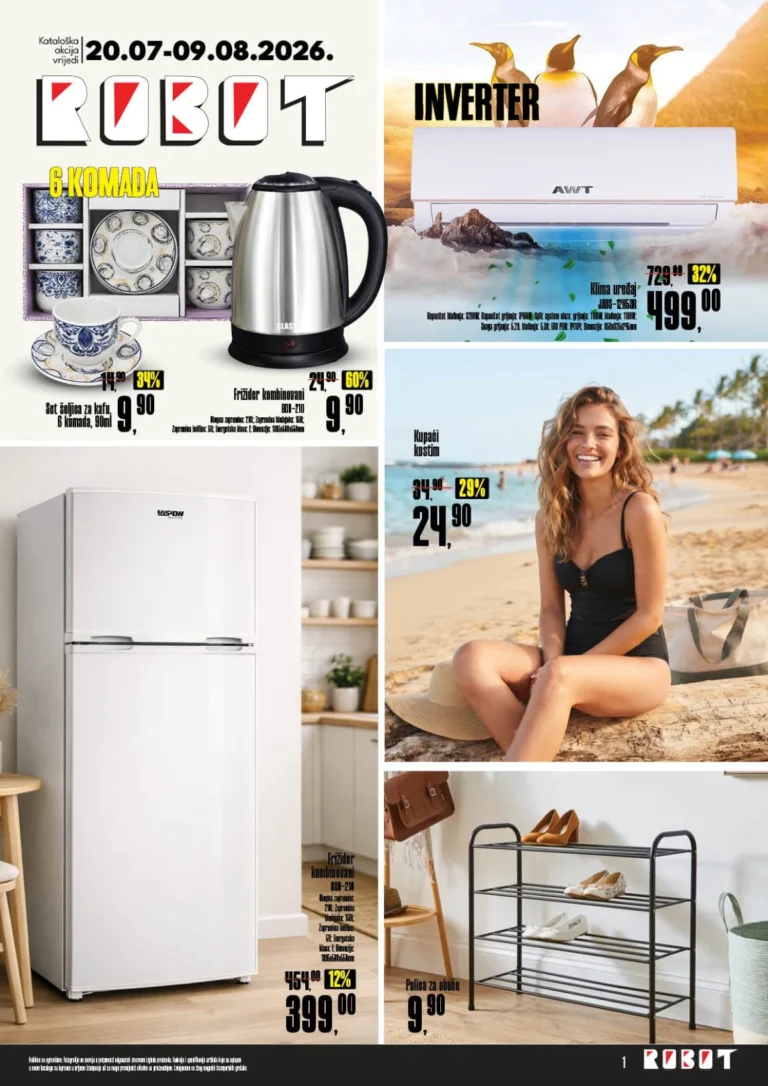 Robot katalog akcija strana 1 – važi od 20.7. do 9.8.2026.