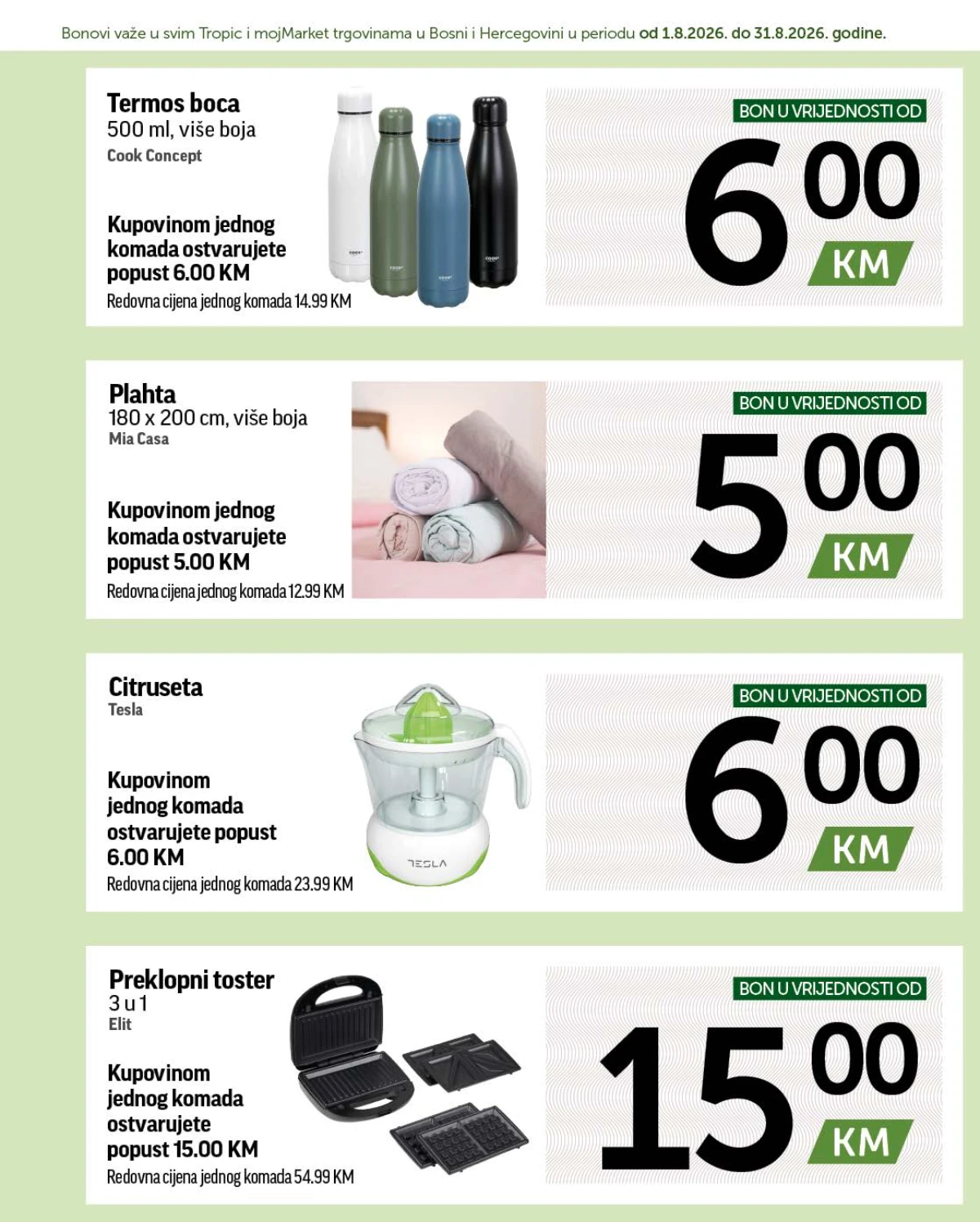 Tropic katalog akcija strana 12 – važi od 1.8. do 31.8.2026.