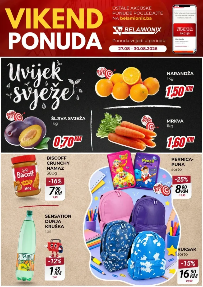 Belamionix katalog akcija strana 1 – važi od 27.8. do 30.8.2026.