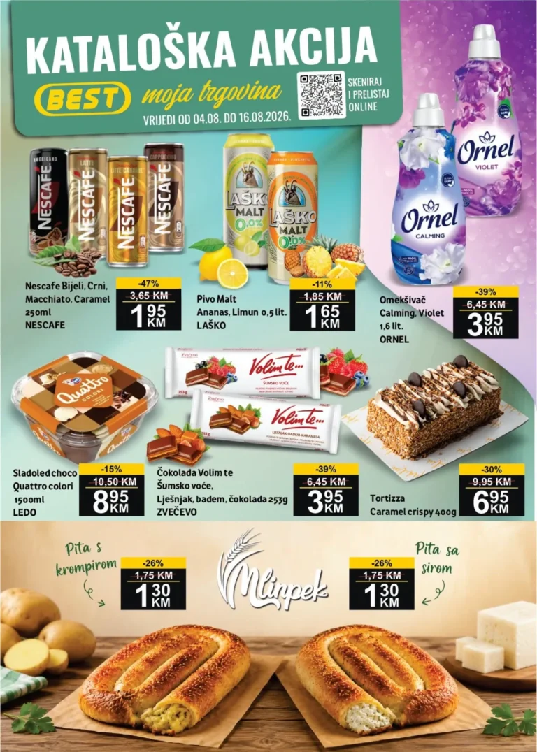 Best katalog akcija strana 1 – važi od 4.8. do 16.8.2026.