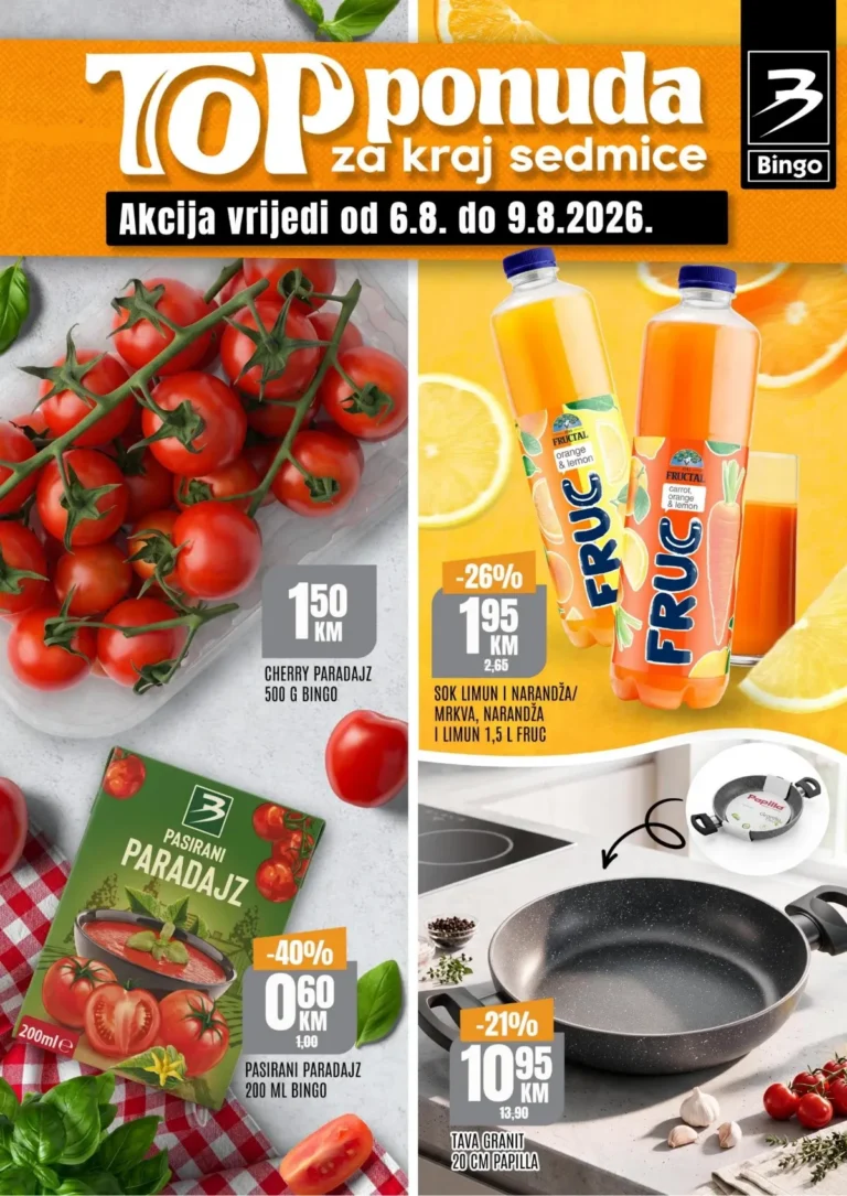 Bingo katalog akcija strana 1 – važi od 6.8. do 9.8.2026.
