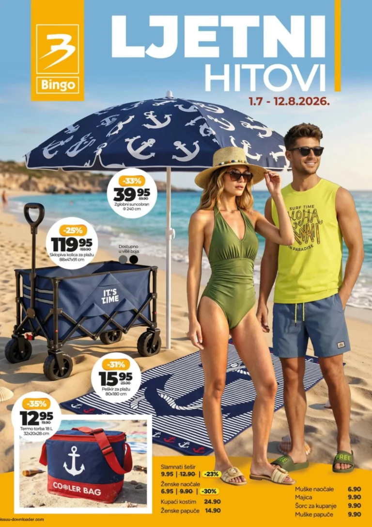 Bingo katalog akcija strana 1 – važi od 1.7. do 12.8.2026.