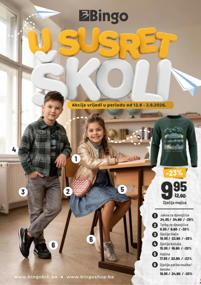 Bingo katalog akcija strana 1 – važi od 12.8. do 2.9.2026.