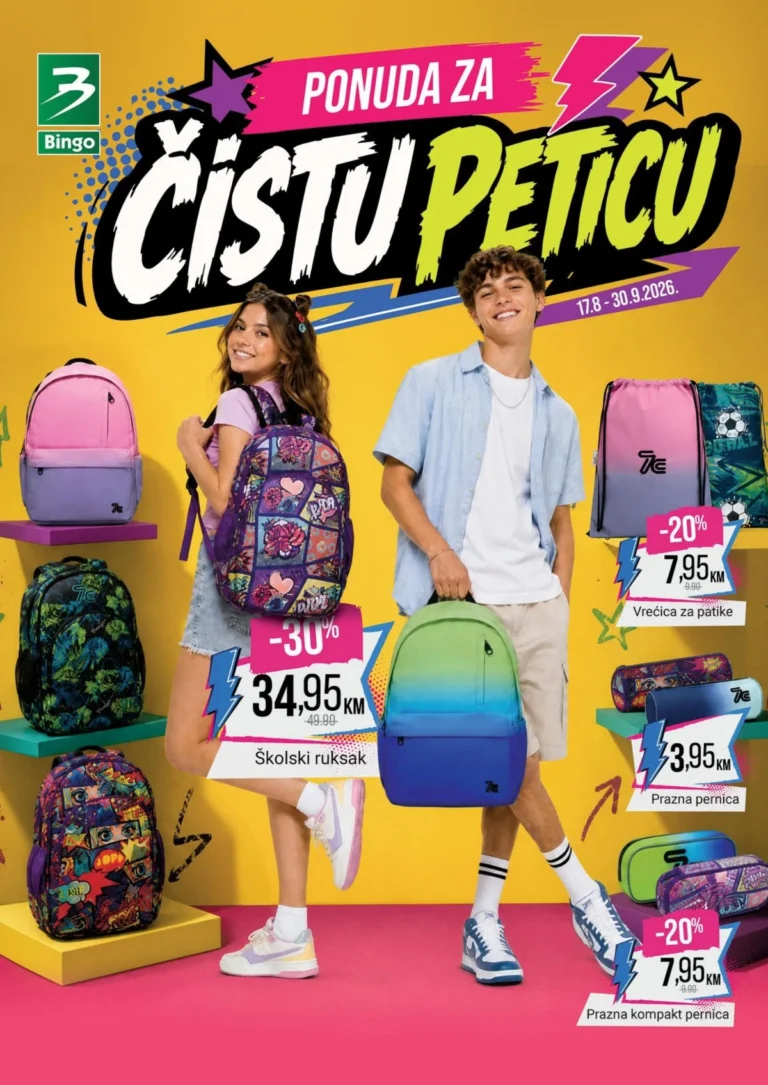 Bingo katalog akcija strana 1 – važi od 17.8. do 30.9.2026.