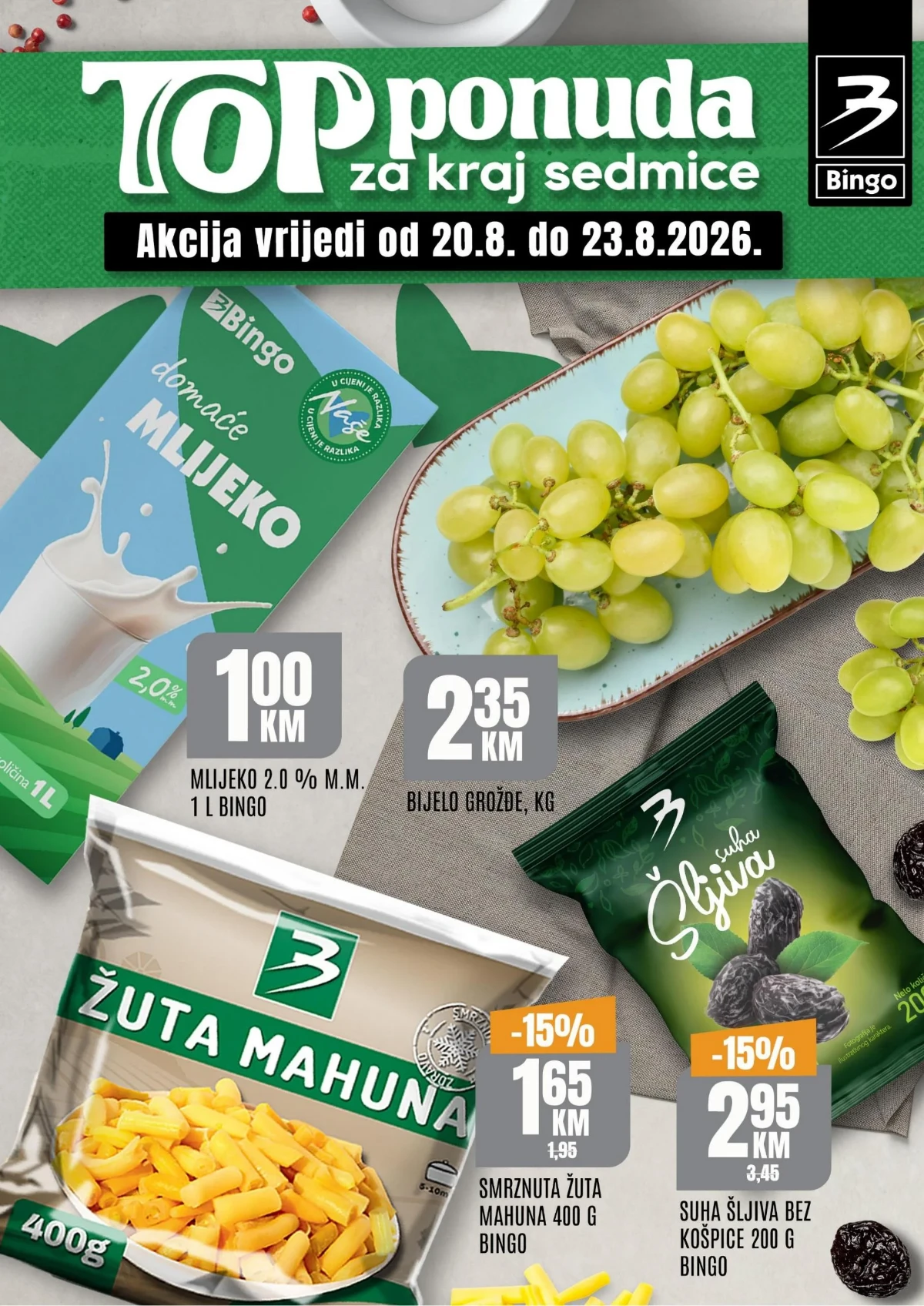 Bingo katalog akcija strana 1 – važi od 20.8. do 23.8.2026.