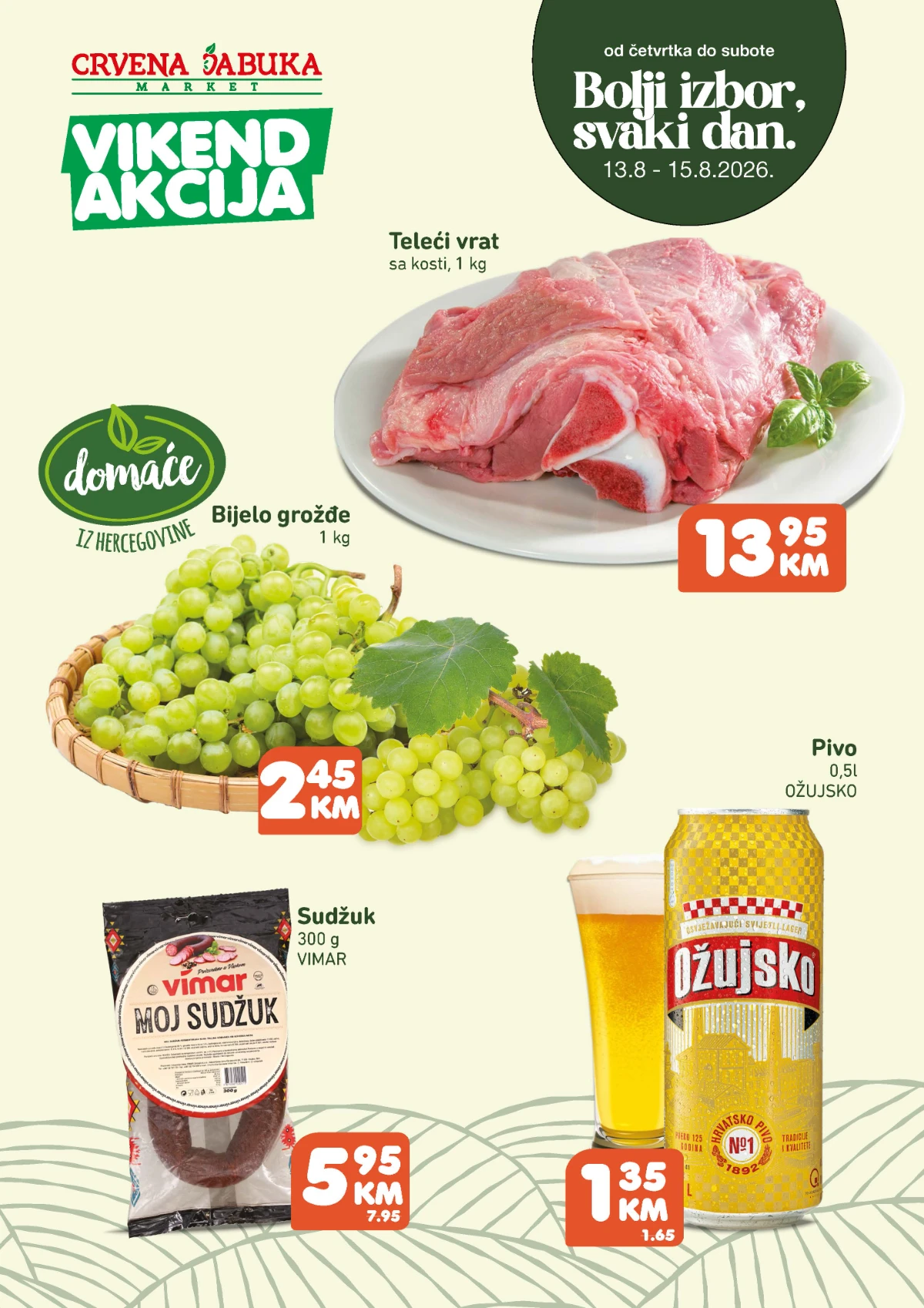 Crvena jabuka katalog akcija strana 1 – važi od 13.8. do 15.8.2026.