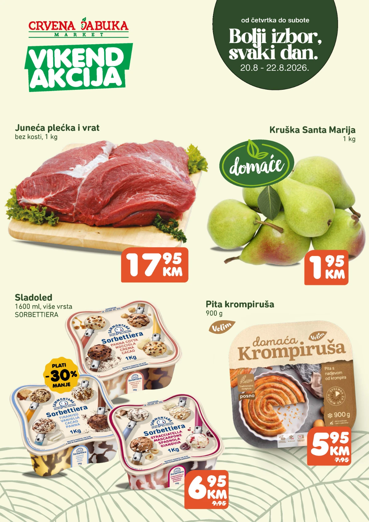 Crvena jabuka katalog akcija strana 1 – važi od 20.8. do 22.8.2026.