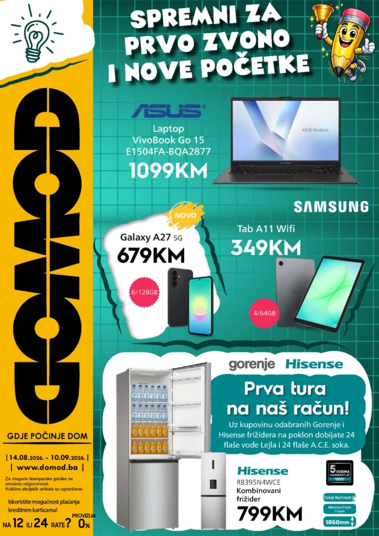 Domod katalog akcija strana 1 – važi od 14.8. do 10.9.2026.
