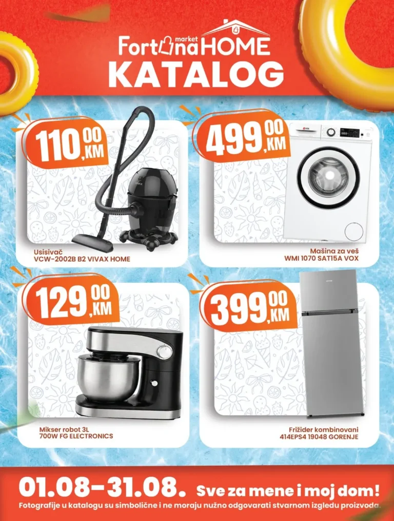 Fortuna katalog akcija strana 1 – važi od 1.8. do 31.8.2026.