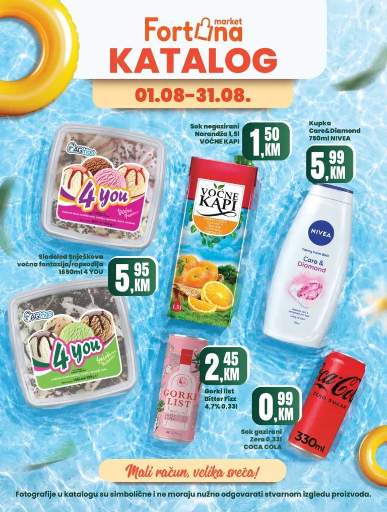 Fortuna katalog akcija strana 1 – važi od 1.8. do 31.8.2026.
