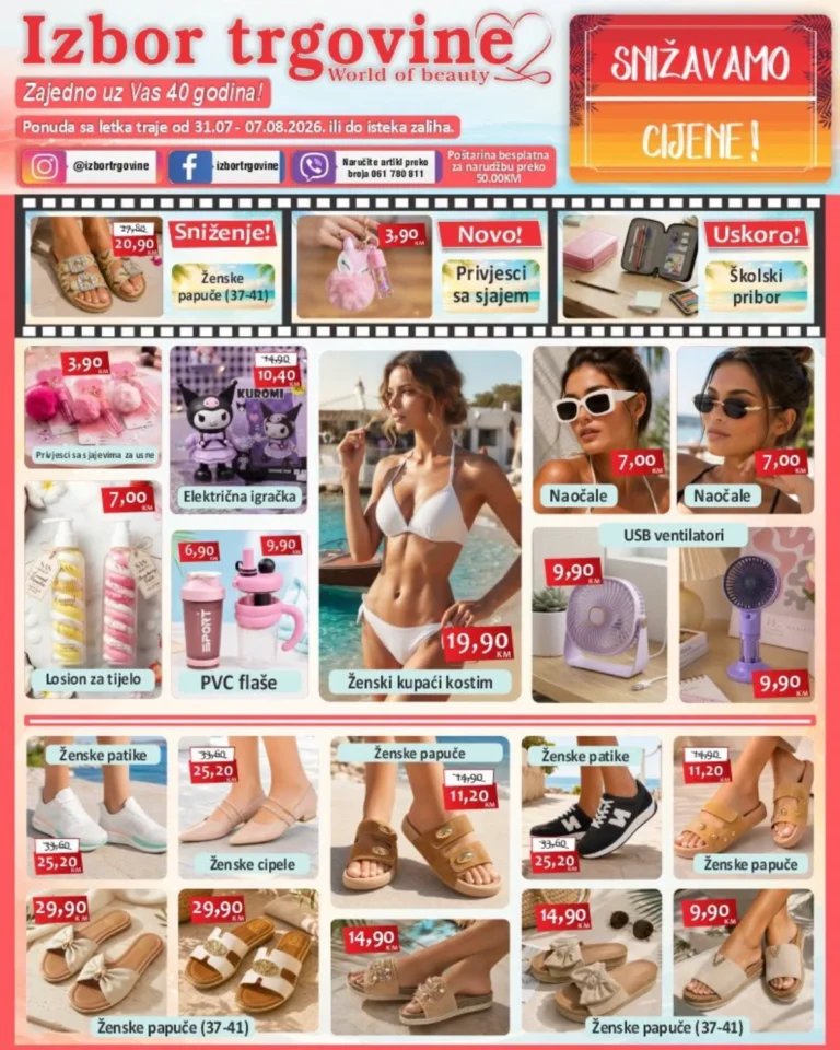 Izbor trgovina katalog akcija strana 1 – važi od 31.7. do 7.8.2026.