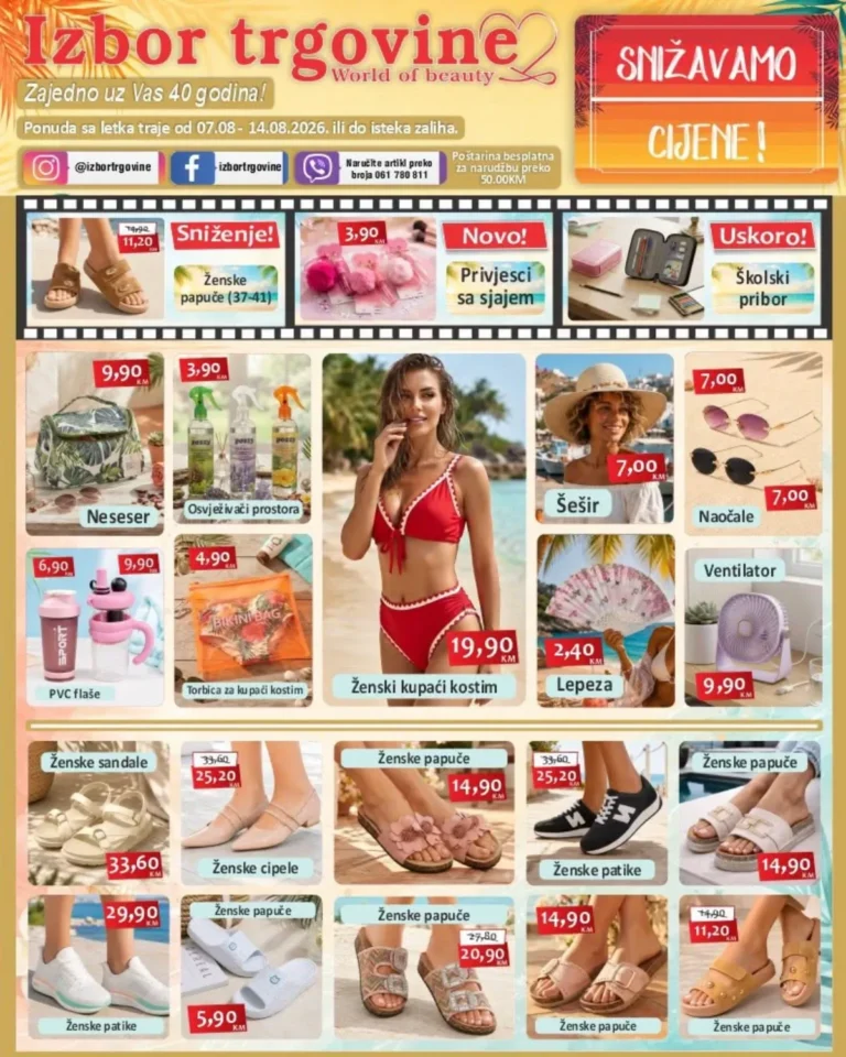 Izbor trgovina katalog akcija strana 1 – važi od 7.8. do 14.8.2026.