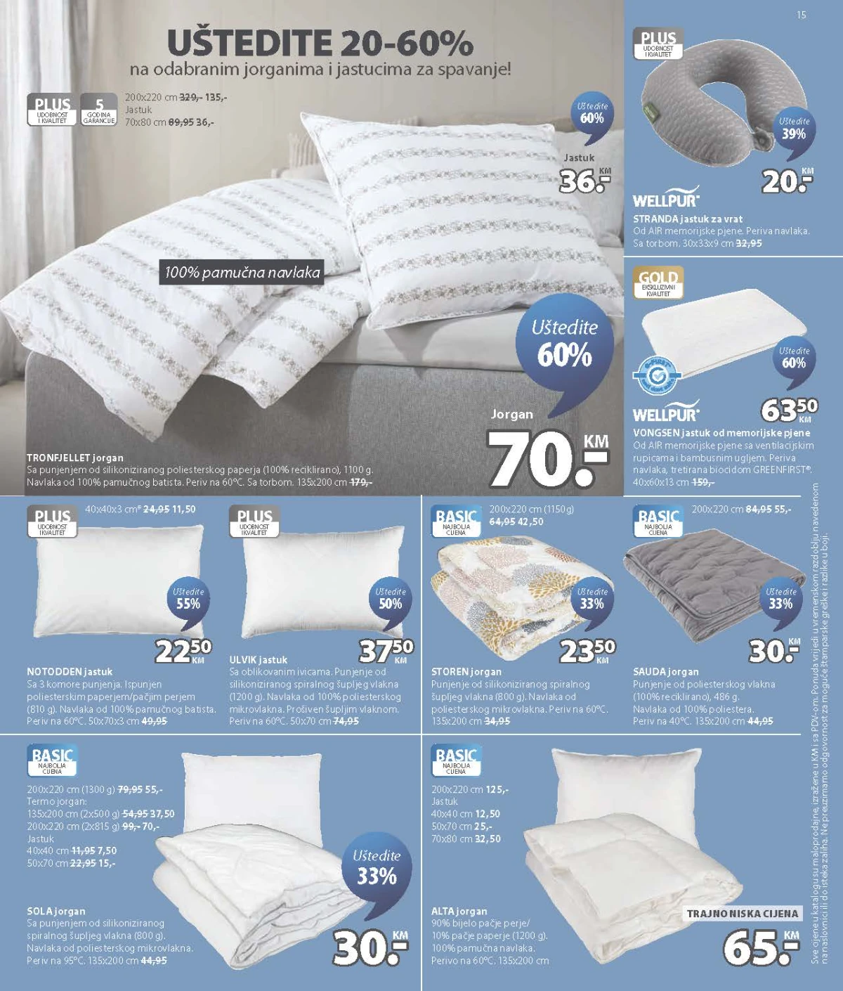 JYSK katalog akcija strana 15 – važi od 12.8. do 1.9.2026.