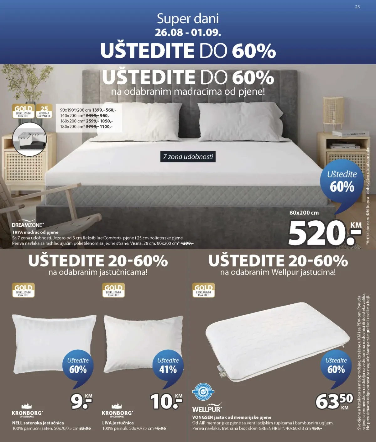 JYSK katalog akcija strana 23 – važi od 26.8. do 1.9.2026.