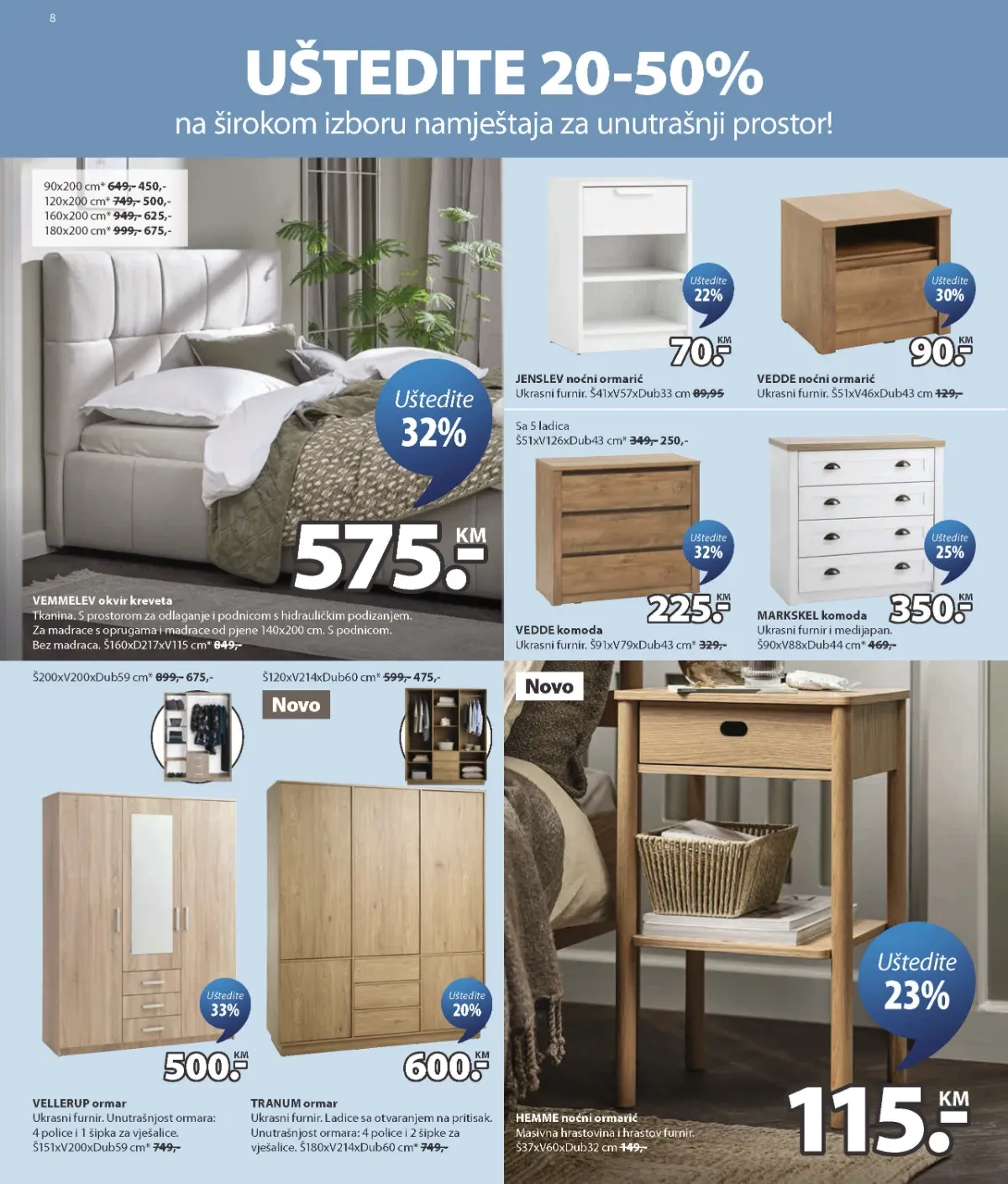 JYSK katalog akcija strana 8 – važi od 26.8. do 1.9.2026.