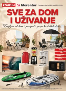 Konzum i Mercator katalog akcija strana 1 – važi od 6.8. do 30.8.2026.