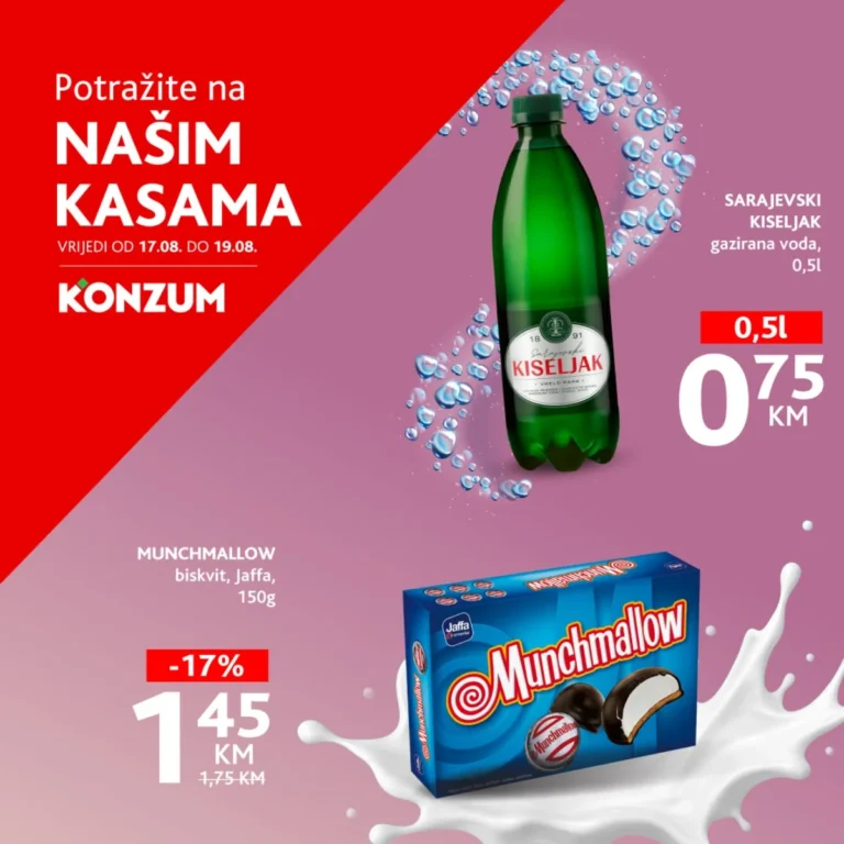 Konzum i Mercator katalog akcija strana 1 – važi od 17.8. do 19.8.2026.
