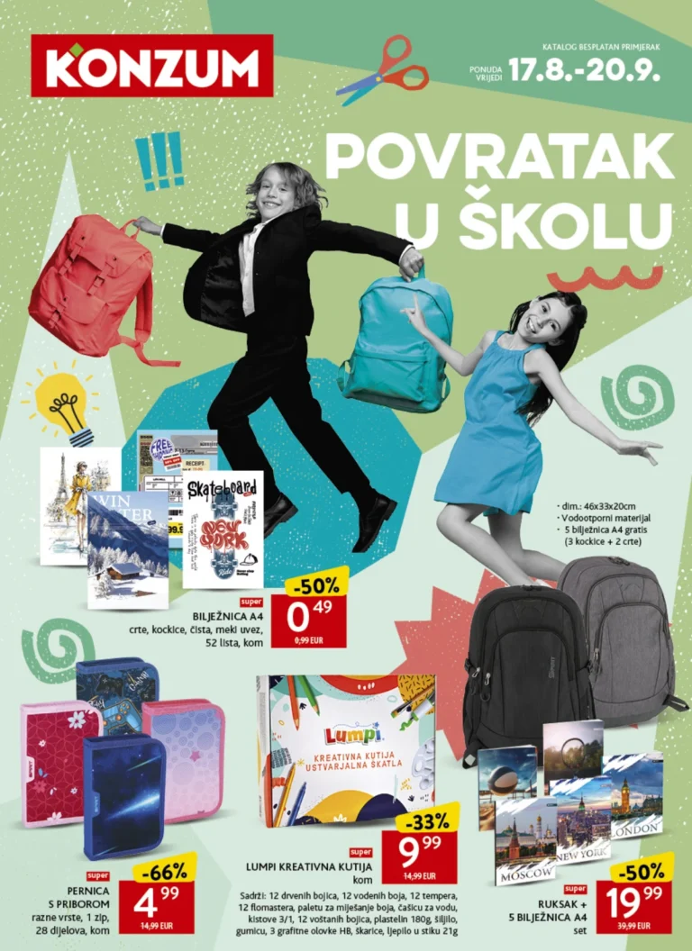 Konzum i Mercator katalog akcija strana 1 – važi od 17.8. do 20.9.2026.