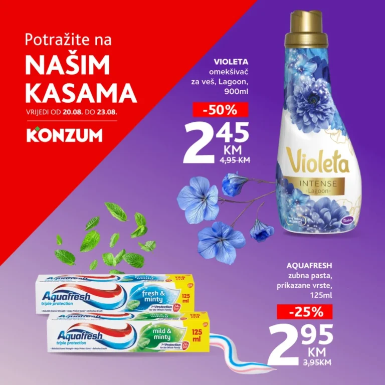 Konzum i Mercator katalog akcija strana 1 – važi od 20.8. do 23.8.2026.