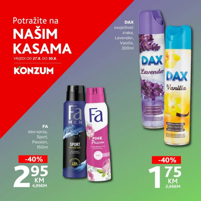 Konzum i Mercator katalog akcija strana 1 – važi od 27.8. do 30.8.2026.