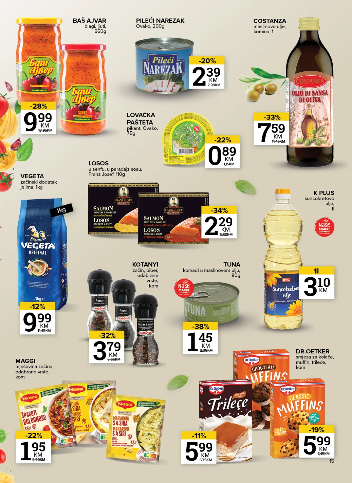 Konzum i Mercator katalog akcija strana 15 – važi od 18.8. do 24.8.2026.
