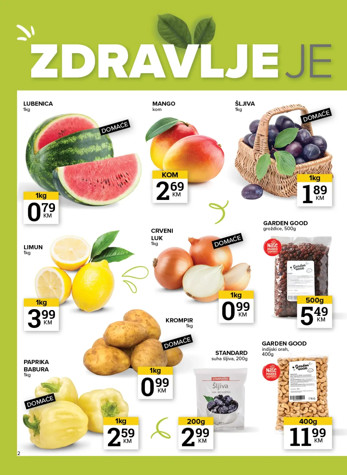 Konzum i Mercator katalog akcija strana 2 – važi od 6.8. do 10.8.2026.