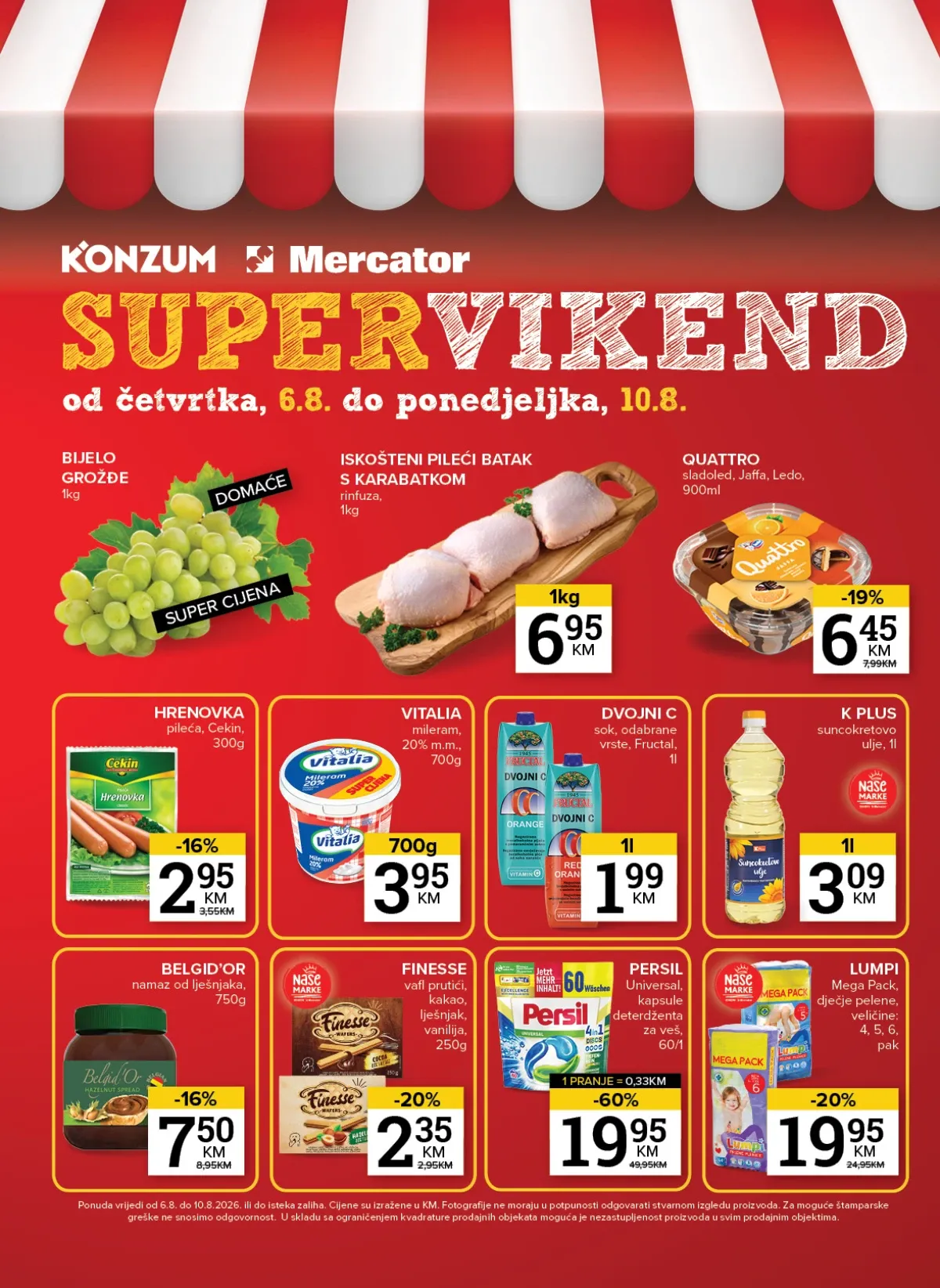Konzum i Mercator katalog akcija strana 32 – važi od 6.8. do 10.8.2026.