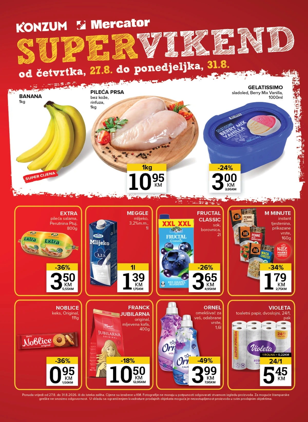 Konzum i Mercator katalog akcija strana 38 – važi od 25.8. do 31.8.2026.