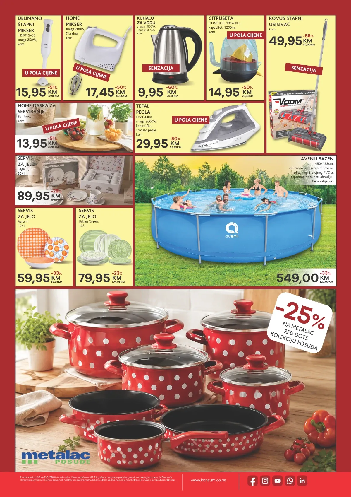Konzum i Mercator katalog akcija strana 4 – važi od 13.8. do 23.8.2026.