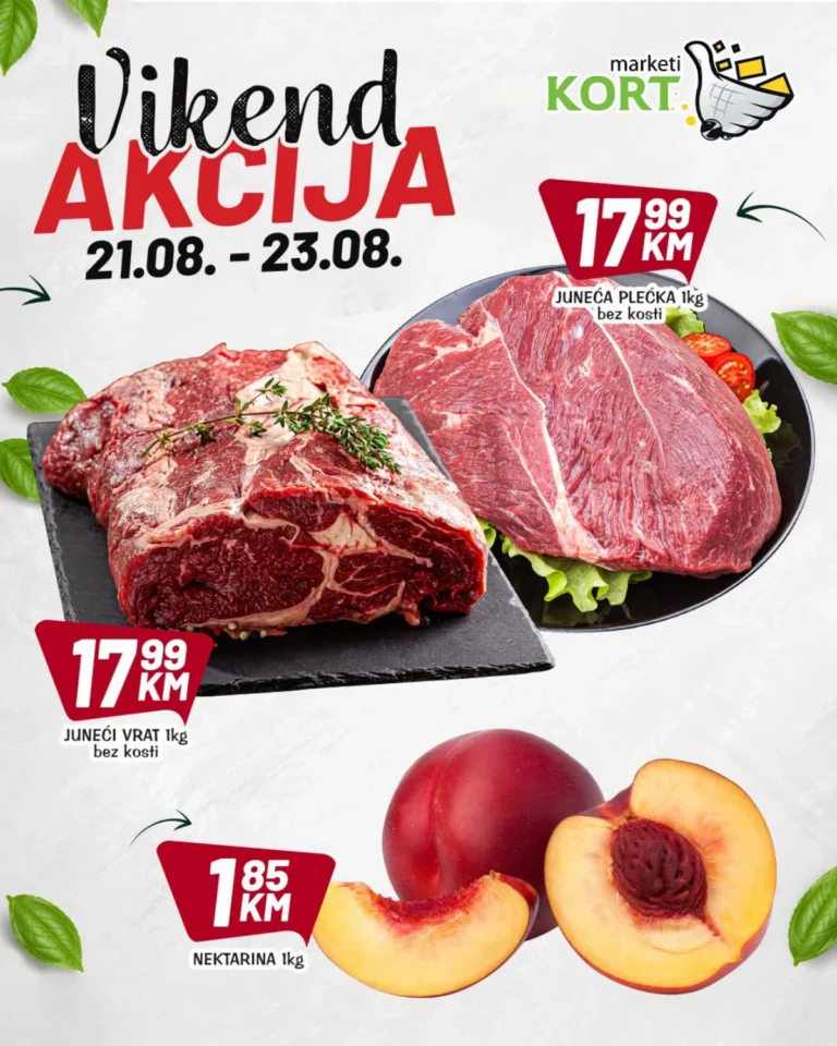 Kort katalog akcija strana 1 – važi od 21.8. do 23.8.2026.