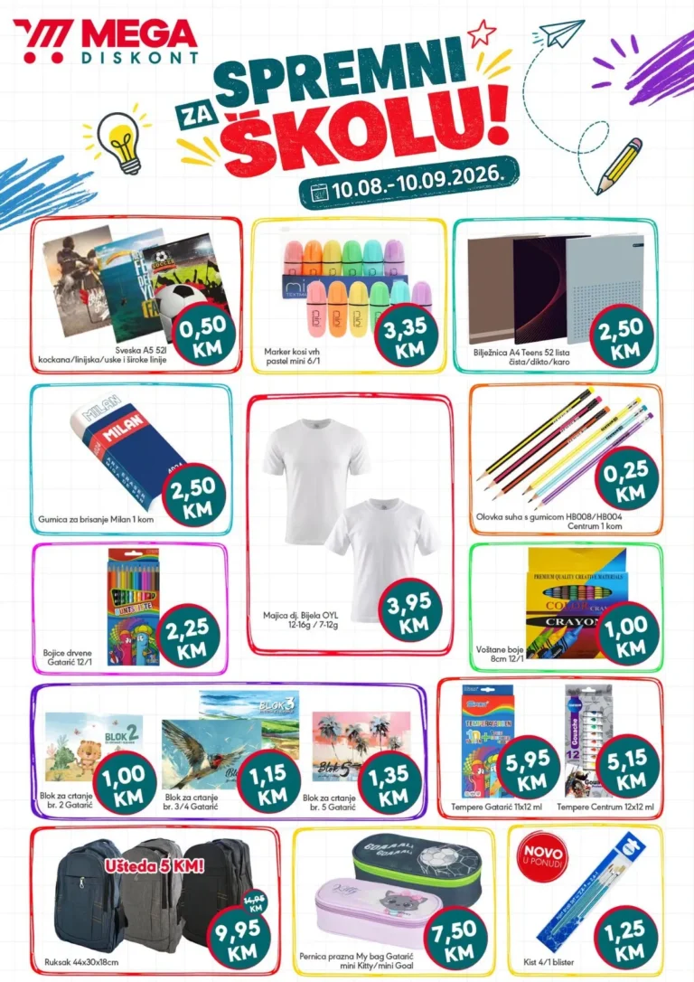 Mega diskont katalog akcija strana 1 – važi od 10.8. do 10.9.2026.