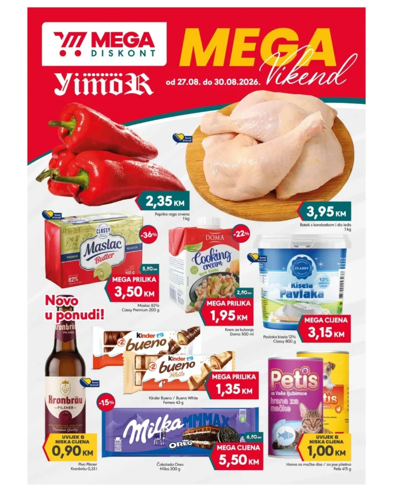 Mega diskont katalog akcija strana 1 – važi od 27.8. do 30.8.2026.