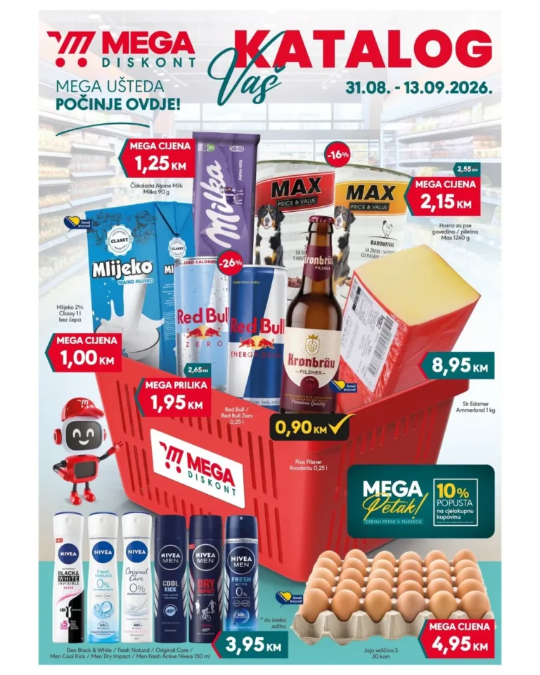 Mega diskont katalog akcija strana 1 – važi od 31.8. do 13.9.2026.