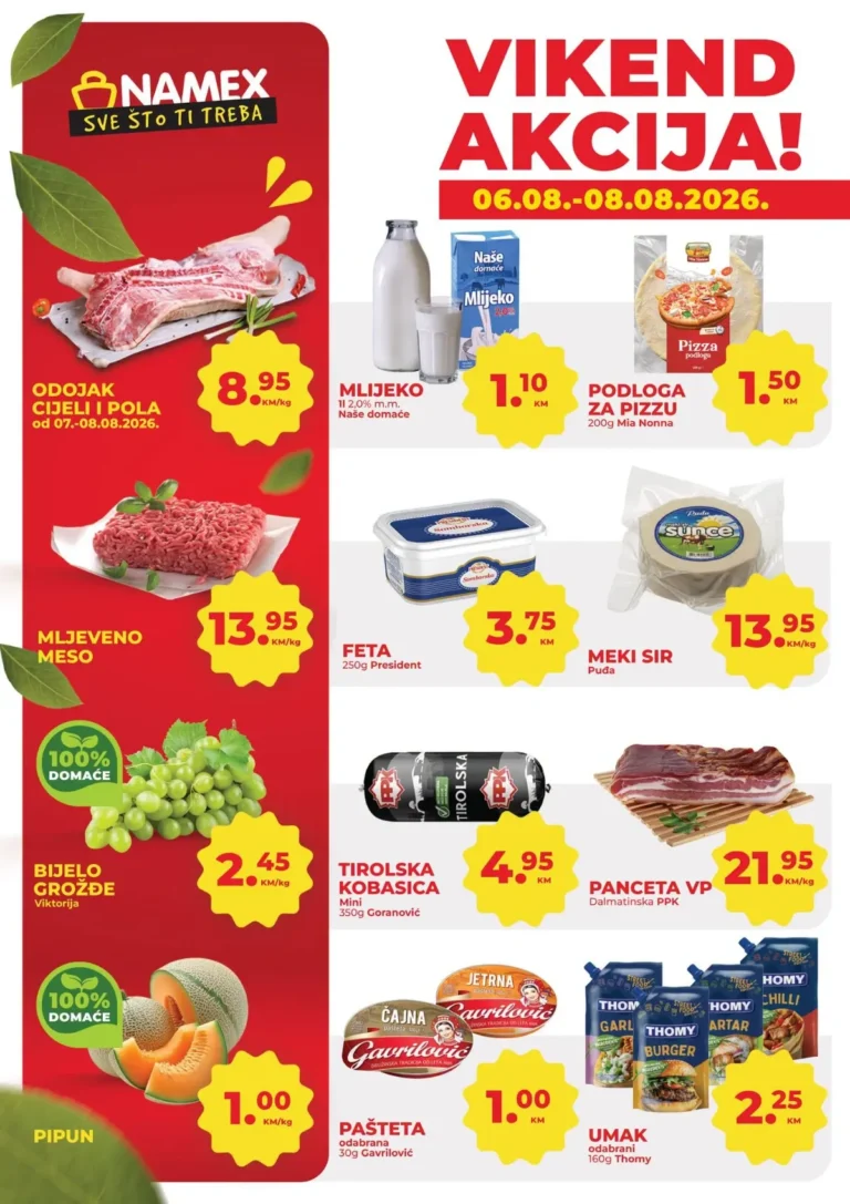 Namex katalog akcija strana 1 – važi od 6.8. do 8.8.2026.