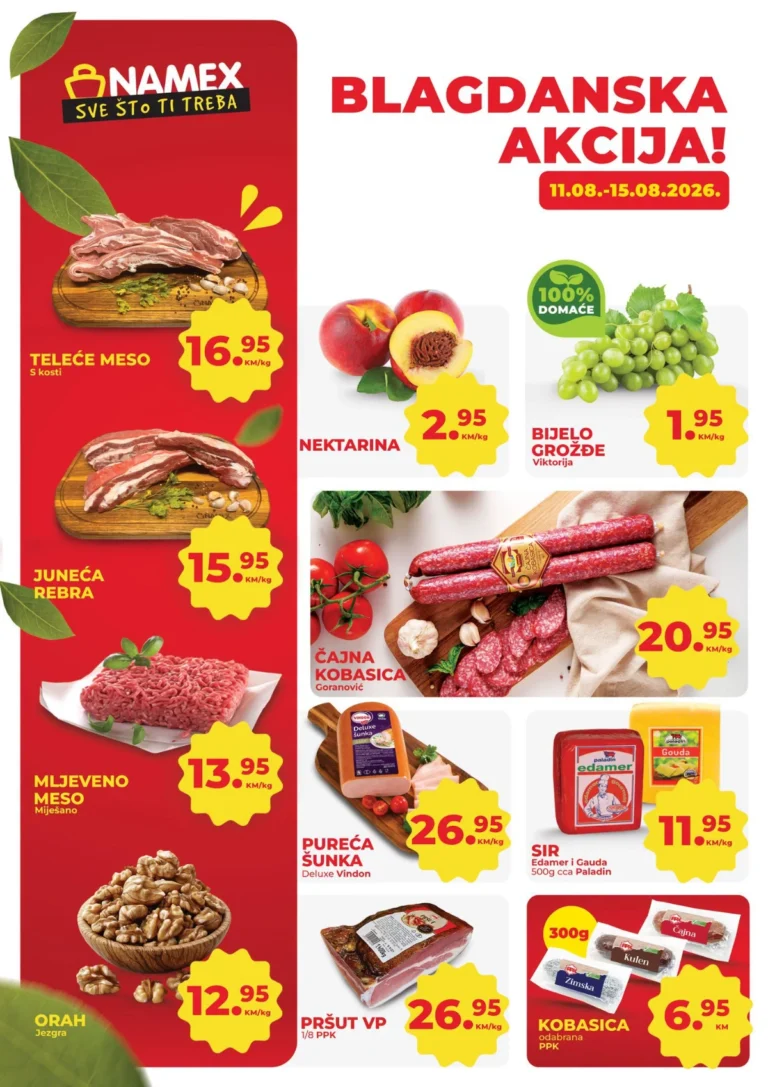 Namex katalog akcija strana 1 – važi od 11.8. do 15.8.2026.