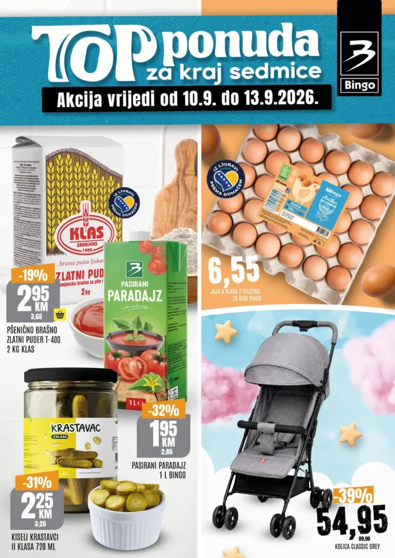Bingo katalog akcija strana 1 – važi od 10.9. do 13.9.2026.