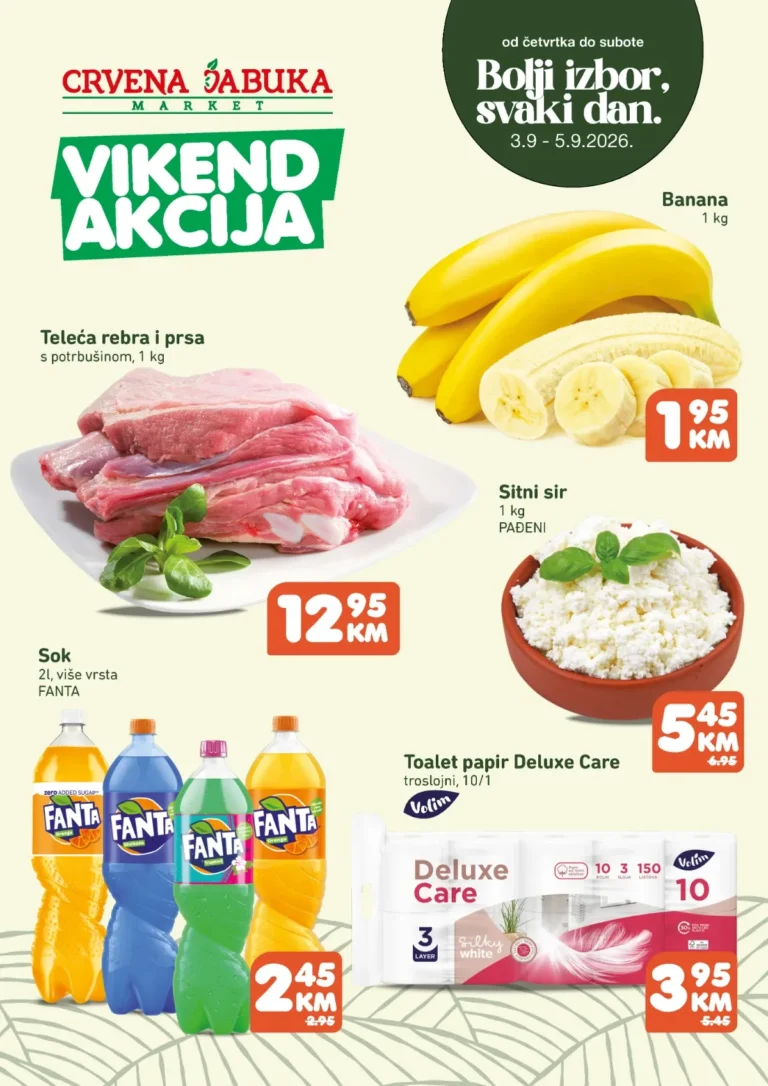 Crvena jabuka katalog akcija strana 1 – važi od 3.9. do 5.9.2026.