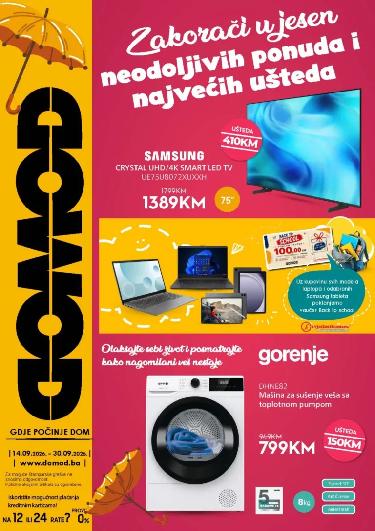 Domod katalog akcija strana 1 – važi od 14.9. do 30.9.2026.