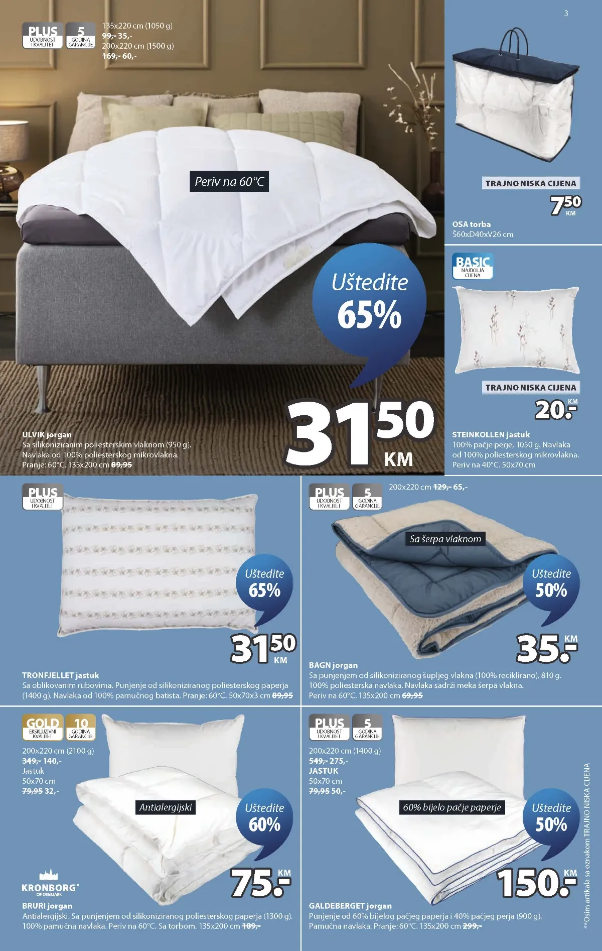 JYSK katalog akcija strana 3 – važi od 2.9. do 8.9.2026.