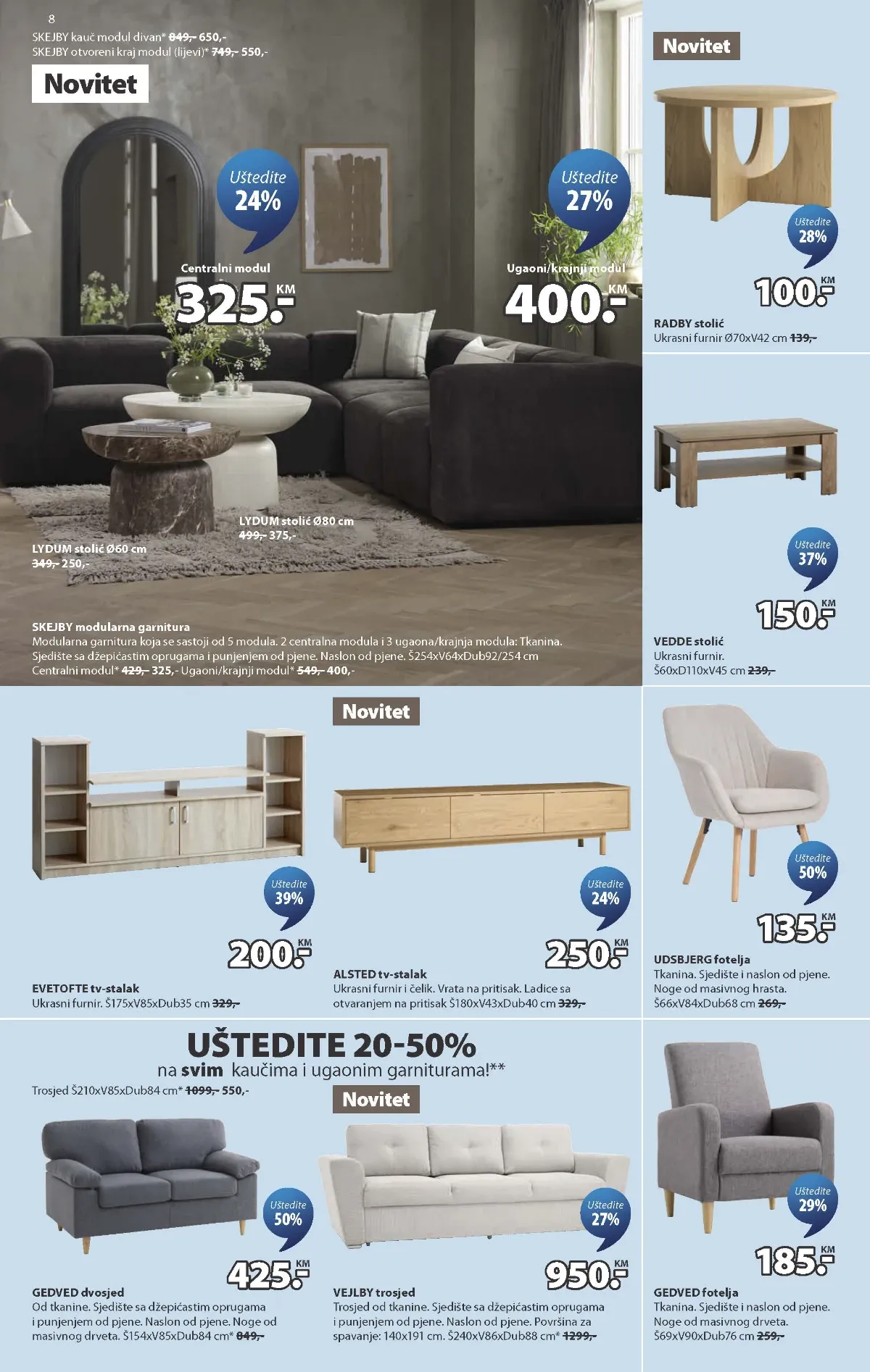 JYSK katalog akcija strana 8 – važi od 2.9. do 8.9.2026.