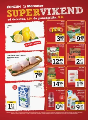 Konzum i Mercator katalog: Super vikend 1.10.