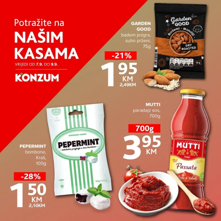 Konzum i Mercator katalog akcija strana 1 – važi od 7.9. do 9.9.2026.