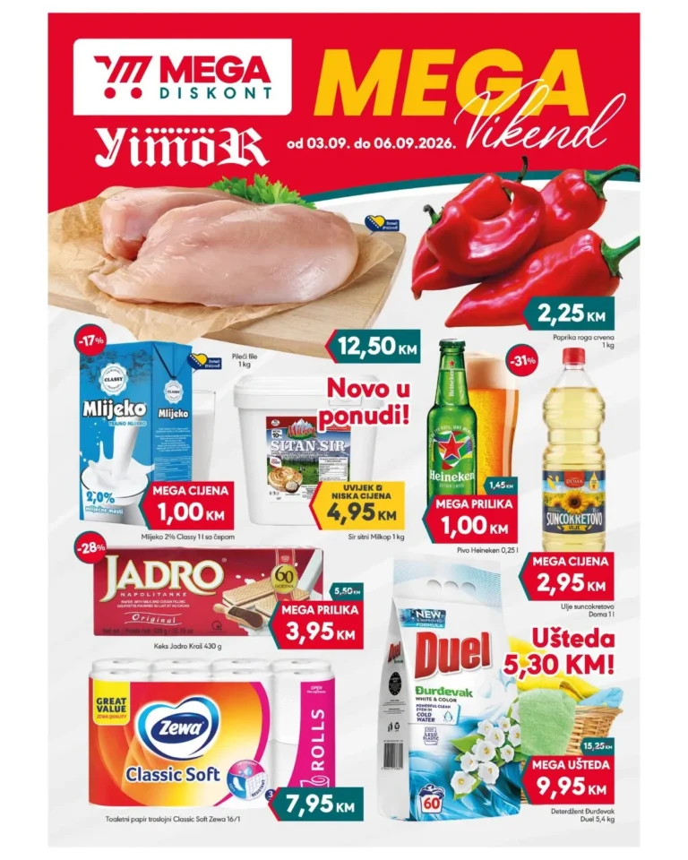 Mega diskont katalog akcija strana 1 – važi od 3.9. do 6.9.2026.