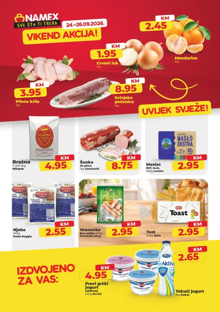 Namex katalog akcija strana 1 – važi od 24.9. do 26.9.2026.