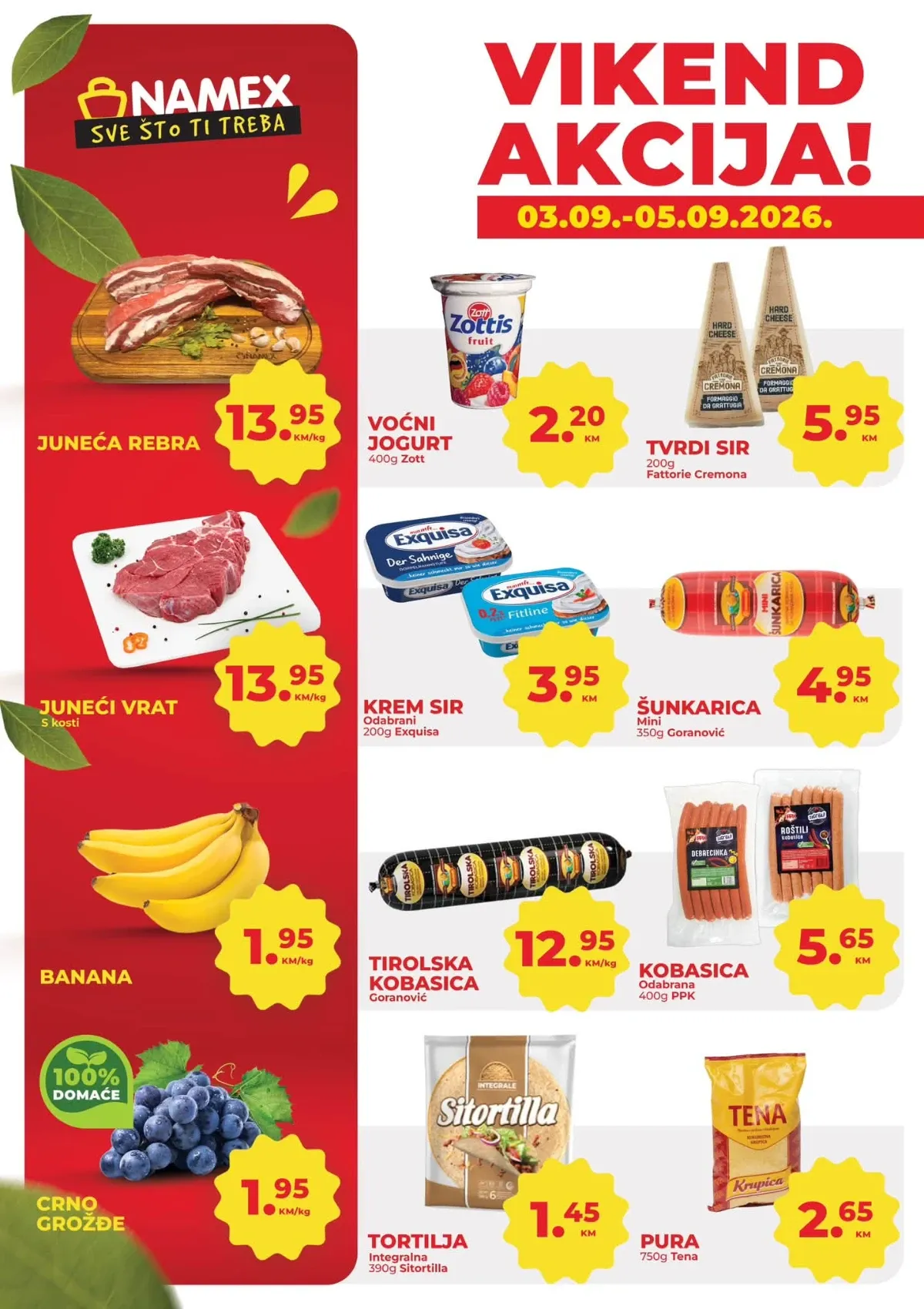 Namex katalog akcija strana 1 – važi od 3.9. do 5.9.2026.